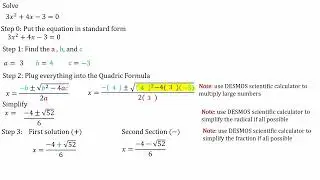 Chapter 10 Problem 11 Solve each equation using the Quadratic Formula