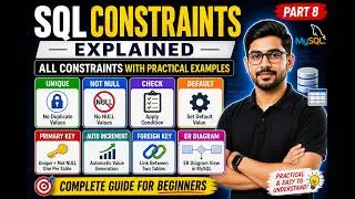 SQL Constraints Explained 🔥 | PRIMARY KEY, UNIQUE, NOT NULL, CHECK, DEFAULT, FOREIGN KEY