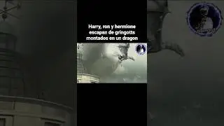 Harry, ron y hermione escapan de gringotts montados en un dragon | harry potter 7 