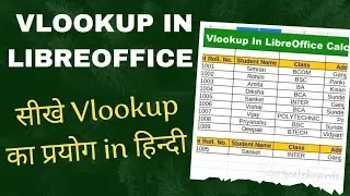 VLookup in Libreoffice Calc || #Libreofficecalc