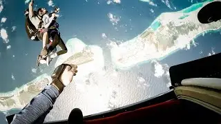Steph's First Skydive Over a Maldives Private Island