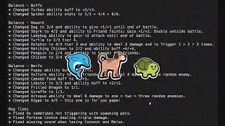 NEW PATCH NOTES! the Devs are on one rn (Super Auto Pets)