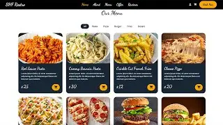 Create an Impressive Responsive Animated Menu Card | Restaurant Web Template Design | Part 3