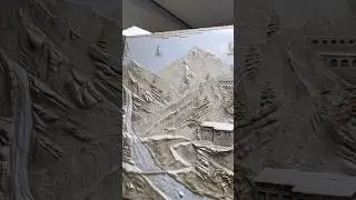 Древний аул в технике барельеф