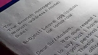 Leave Application For Office In English | One Day Leave Application For Office