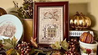 FlossTube 93: Come for a visit & discover how I display all the fall pieces I’ve stitched.
