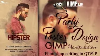 Design a Hipster Party Flyer In GIMP | GIMP Manipulation | Photoshop editing in gimp | Codingcreator