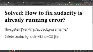 Solved How to fix audacity is already running error