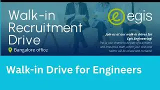 Egis Walk-in Drive for Engineers #career #job #engineering #developer