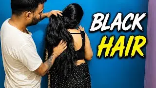 Long Black Hair Play ❤️ | Satisfying Hair Touching