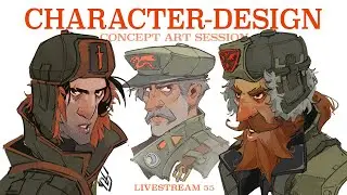 Designing more military characters for my IP !! ( Casual Concept Art! ) - livestream #55