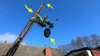 Dźwig na chodzie / Motorynka w powietrzu/ Załadunek Żuka
