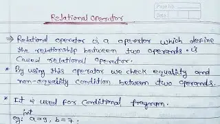 Relational Operator in C programming | Binary Operator in C Language