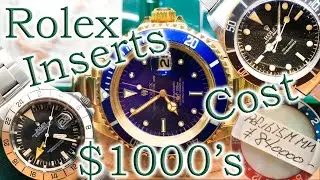 $6000 USD Rolex Bezel Inserts, Vintage Submariners, 1655 Explorer 2, Rolex Belt, and Rolex Knife