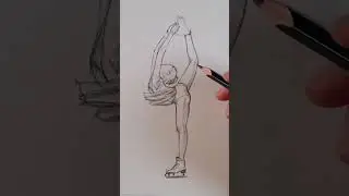 Рисуем фигуристку ⛸️/ Как нарисовать девушку-фигуристку карандашом? 