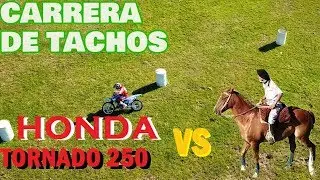 Caballo VS Moto   CARRERA DE TACHOS   DRONE