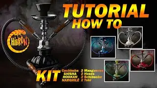 HIBRON | Cachimba Shisha Hookah Narghilè  | Premium 25cm 2 mangueras/hoses/släuche/tubi | TUTORIAL