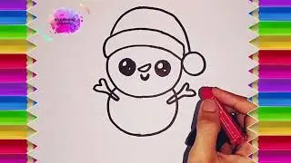 Tutorial how to draw a snowman Christmas// #merrychristmas #natal #tutorial #drawing