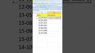 Day Name using text formula in Excel #bengali #exceltips #education