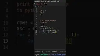 Print Triangle Alphabet Pattern Using Python | Traingle Pattern - 12 | Tech Blooded | #Shorts