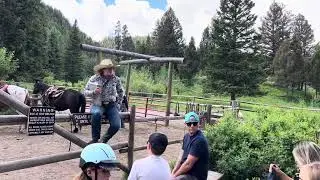 Horse 🐎 back riding instructions before hop on the horse 🐎 in Yellowstone National Park 🏞️, Wyoming.