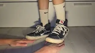 Hand trample in dirty vans