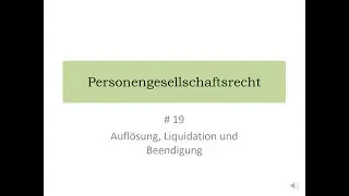 Personengesellschaftsrecht (19)