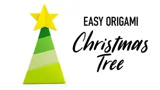 Easy Origami Christmas Tree & Star Tutorial - DIY - Paper Kawaii