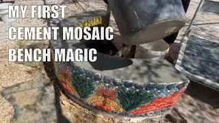Learn How to Build a Beautiful Mosaic Cement Bench 🪴