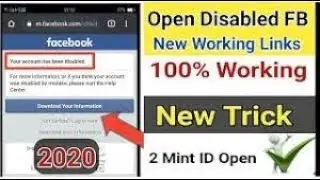 How To Open Disabled Facebook Account 2020