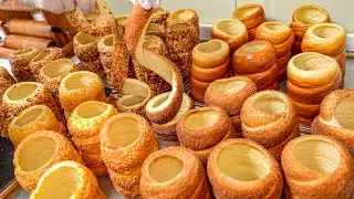 The best texture ever! Four flavors of homemade chimney bread, trdlo│Korean street food