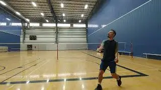 Backhand clear practice alone #badminton