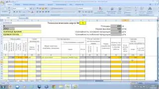 Technological map of agricultural crop cultivation (excel)