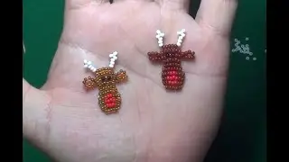 Голова оленя из бисера параллельным плетением