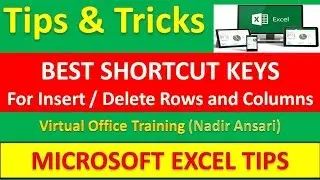 Excel Tips and Tricks : Best Shortcut Keys For Insert / Delete Rows and Columns in Excel