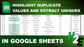 Highlight Duplicate Values and Extract Unique Values in Google Sheets