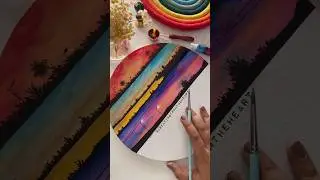 Sunset Vibe - Part 3 #shorts #trending #art #ytshorts #acrylicpainting #diy