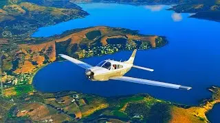 Flying around Akaroa harbour in the PA28 iii Arrow
