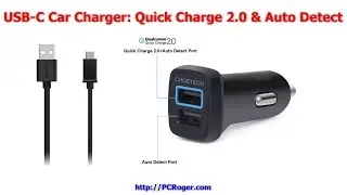 USB-C Car Charger Quick Charge Auto Detect CheoTech
