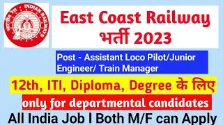 East Coast Railway Recruitment 2023 – Apply Online for 781 Junior Engineer, Train Manager