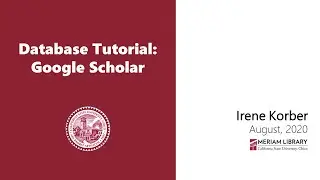 Database Tutorial: Google Scholar
