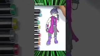 Menggambar dan mewarnai karakter kartun Boboiboy, Adudu part 2 #shorts
