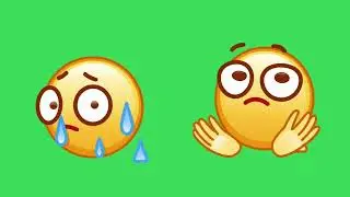 cute character animation 3D scared emoji green screen footage | 4K footages | GreenScreen Vfx