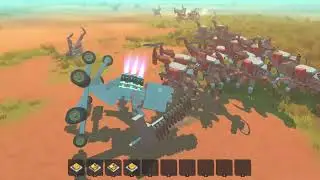 Scrap Mechanic fighting off about 50 farmbots with metal gear rising music in a giant mech