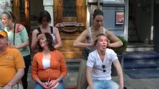 Amsterdam queen's day 2011. Mid street massage by Kushi institute