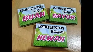 kartu belajar mengenal aneka macam hewan, buah dan sayuran
