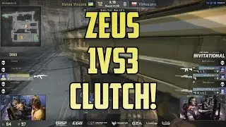 CS:GO Zeus - 1vs3 Clutch vs Virtus Pro [Starladder Invitational]