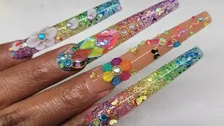 Acrylic Rainbow 🌈 Nails Live Stream with @sugardeclipse #acrylic #Nails #Live #viral #fyp