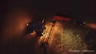 At night Harvest Claas Lexion 780  TERRA TRAC 2015  John Deere