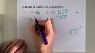 Write each Exponential Expression in Radical Form